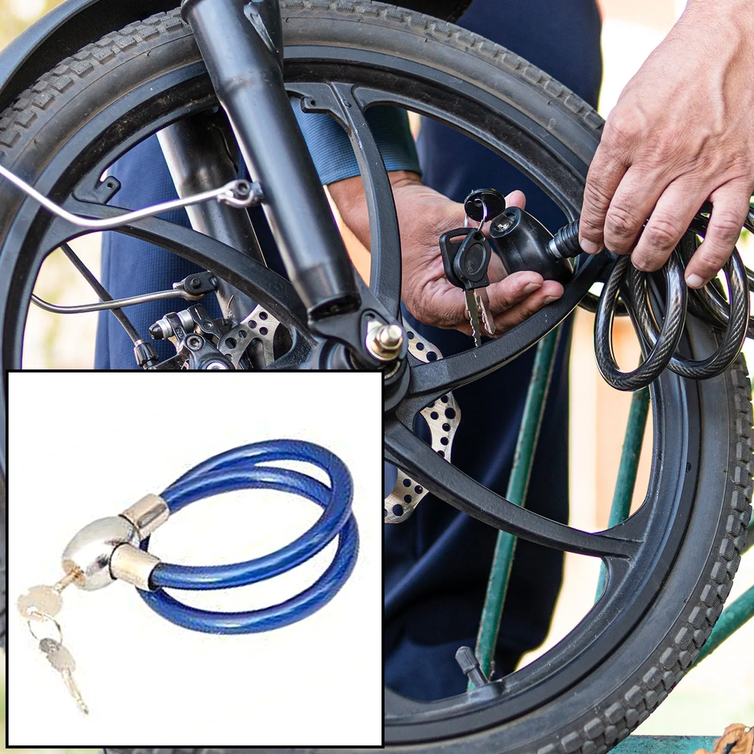 0228A Multipurpose Cable Lock for Bike, Luggage, Steel Keylock, Anti-Theft