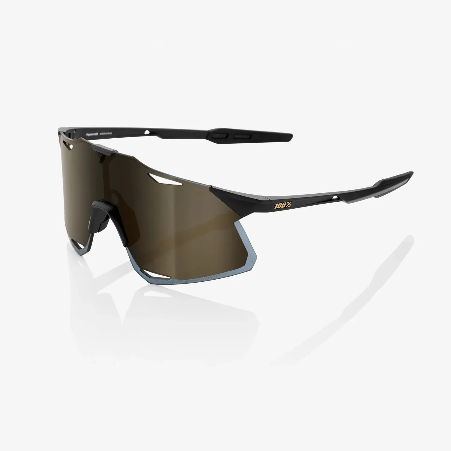 100% Hypercraft Cycling Sunglasses - MatteBlack/SoftGold