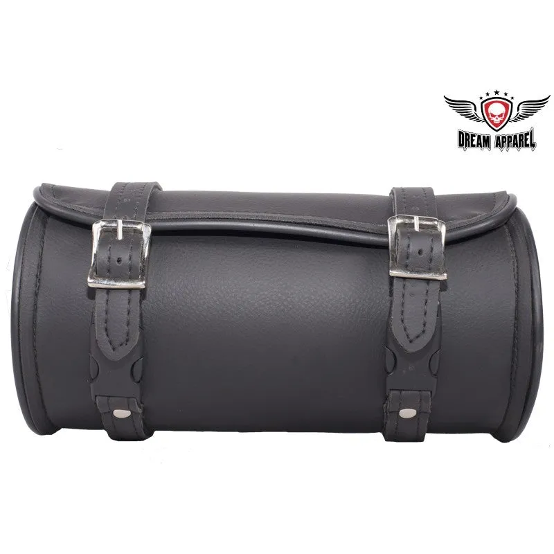 10" Plain PVC Motorcycle Tool Bag With 2 Roller Buckle Straps