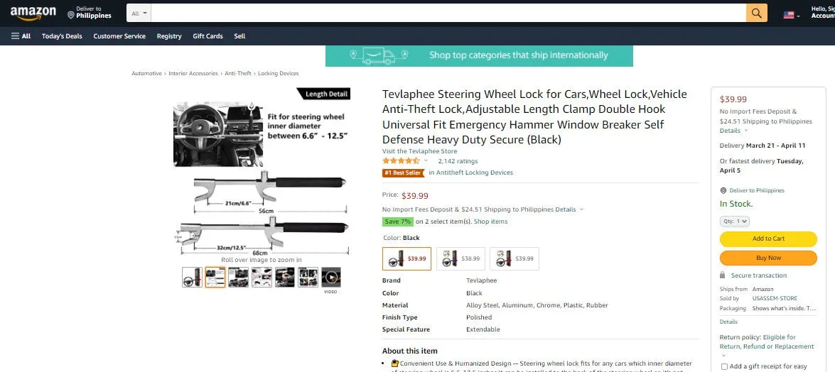 30922030 ANTI THEFT LOCK DEVICE UNIVERSAL