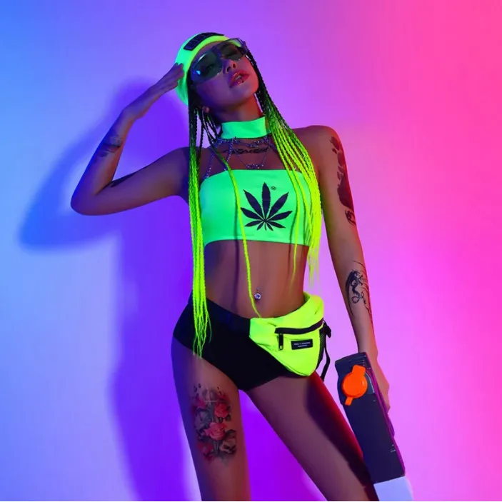 420 Friendly Fluorescent Green Rave Outfit