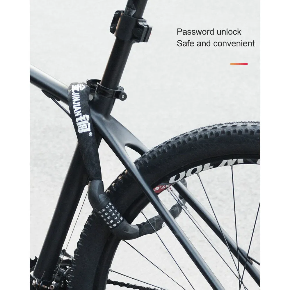 5 Digit Combination Anti Theft Bicycle Chain Lock-Black