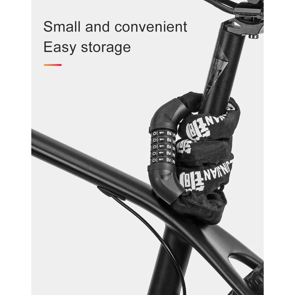 5 Digit Combination Anti Theft Bicycle Chain Lock-Black