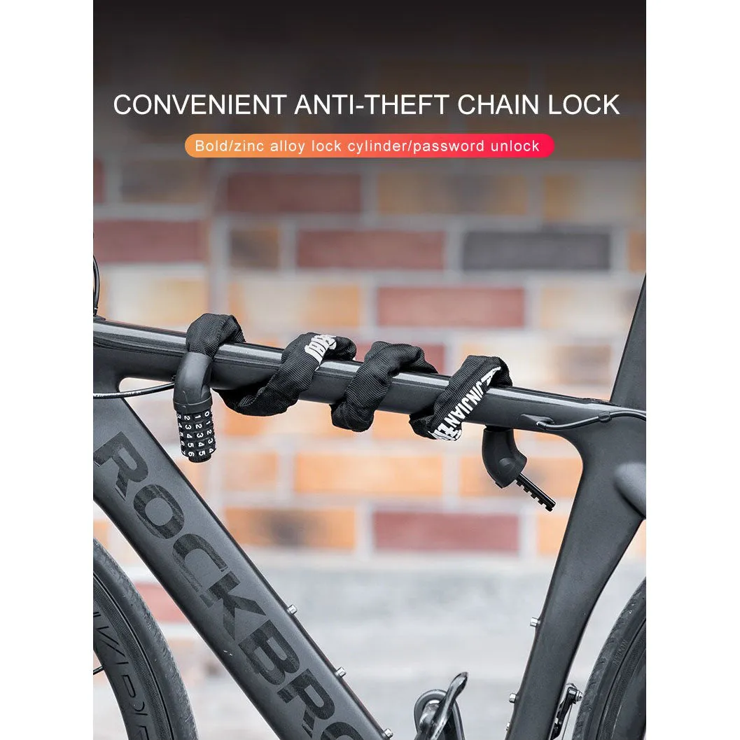 5 Digit Combination Anti Theft Bicycle Chain Lock-Black