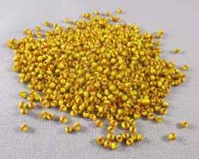 50% OFF!!  12/0 Seed Beads Red/Yellow 2x2mm 50grams (2027)