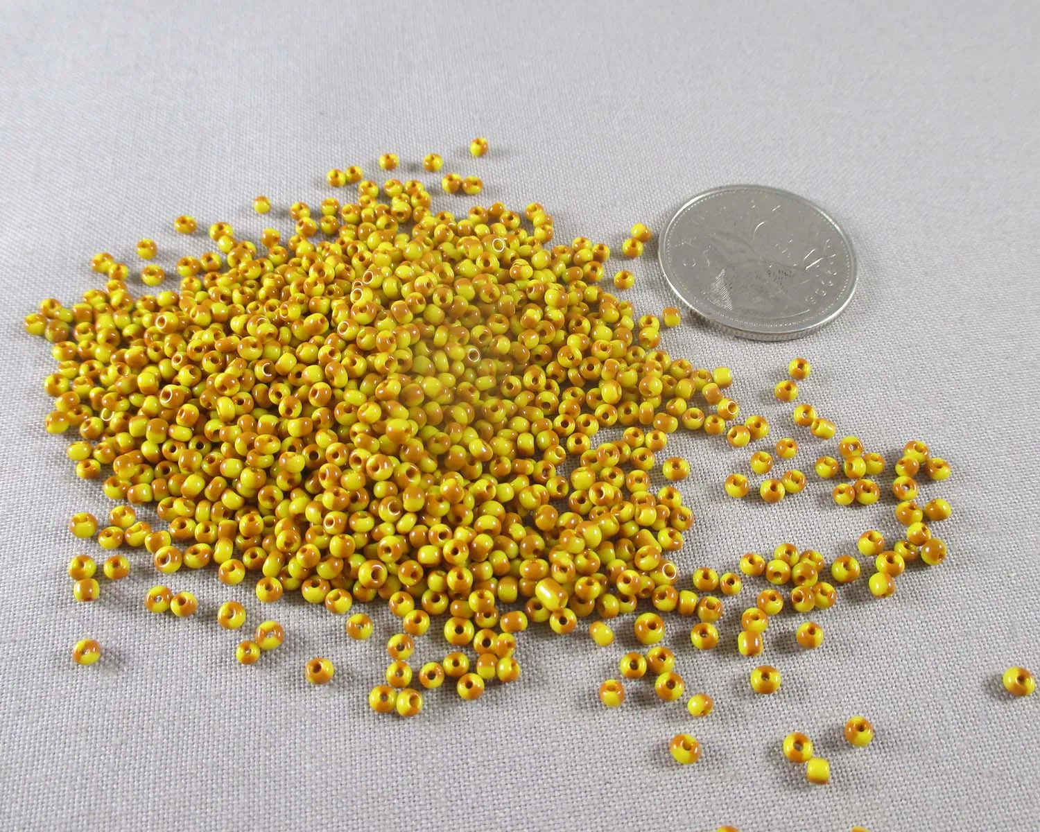 50% OFF!!  12/0 Seed Beads Red/Yellow 2x2mm 50grams (2027)