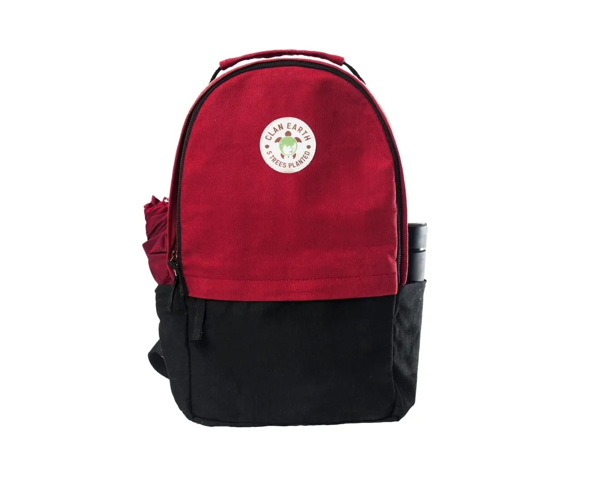 Amur Backpack - Everyday Carry 15.6 inch Laptop Backpack - Cherry Red and Charcoal Backpack