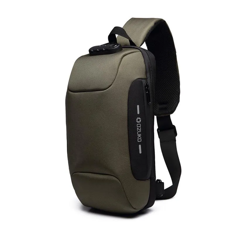 Anti-theft Cross Body Bag- Multifunction USB Backpack With 3-Digit Lock