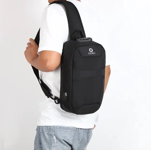 Anti-theft Cross Body Bag- Multifunction USB Backpack With 3-Digit Lock