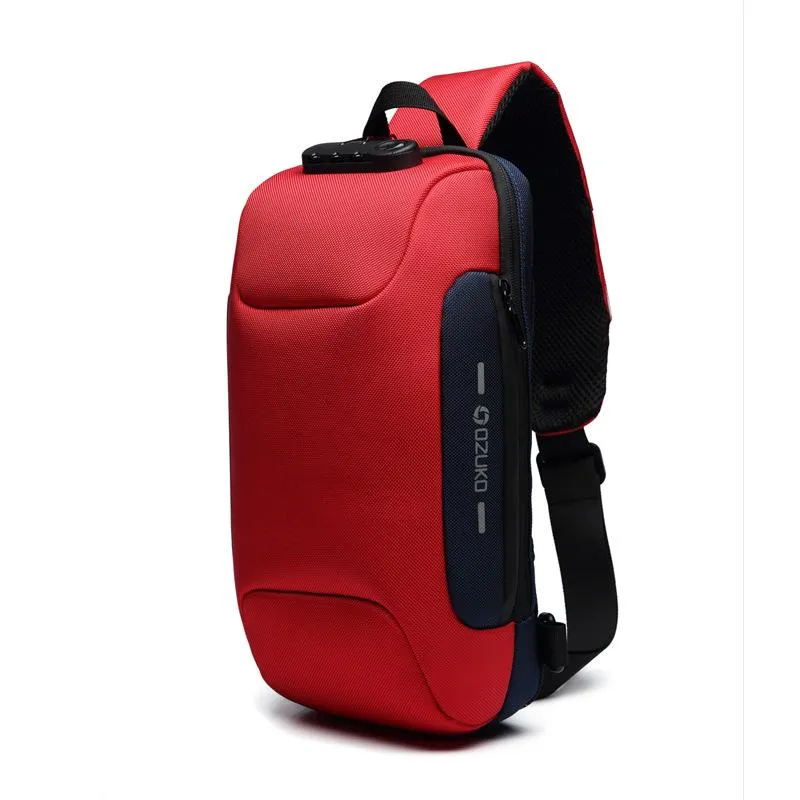 Anti-theft Cross Body Bag- Multifunction USB Backpack With 3-Digit Lock