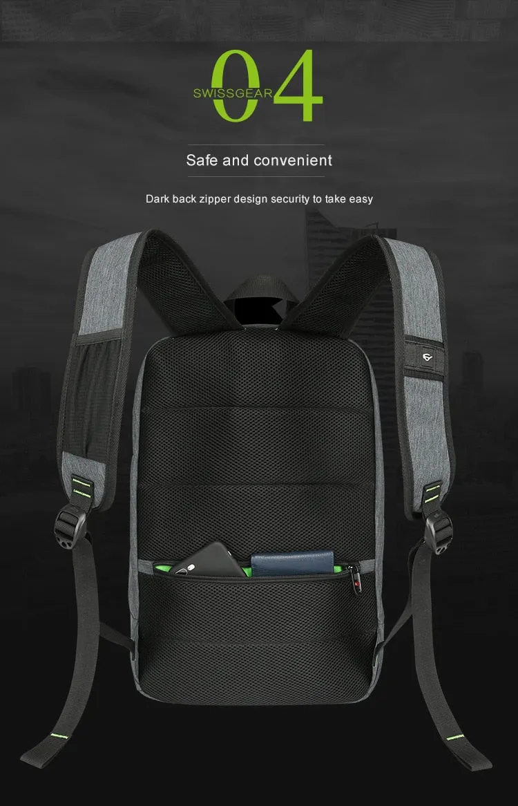 Anti-Theft Solar Powered 15" Laptop Backpack with USB Charging