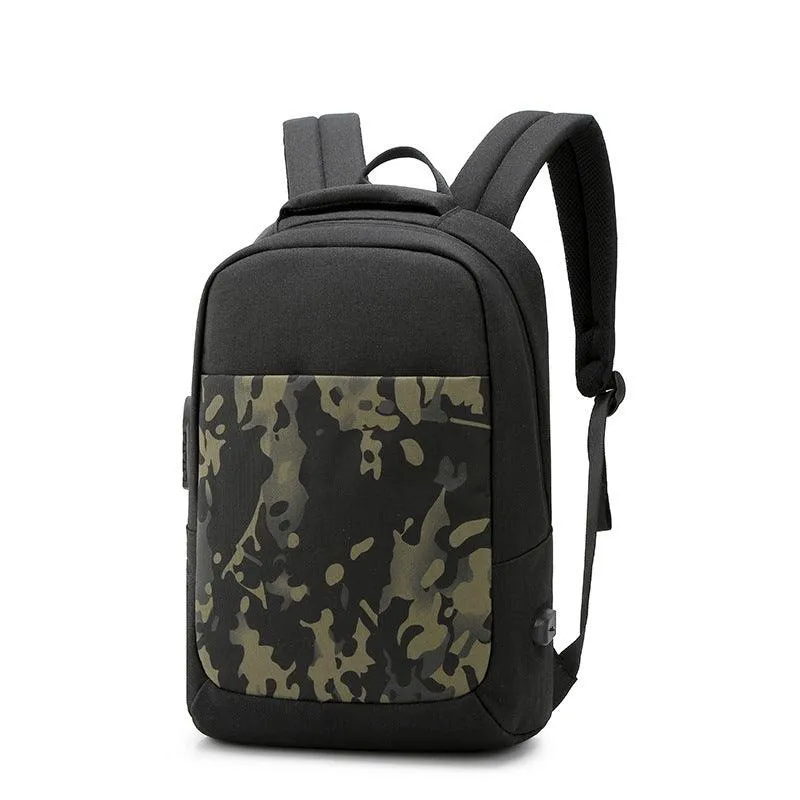 Anti Theft WaterProof Smart Camouflage BackPack with USB Port-Black