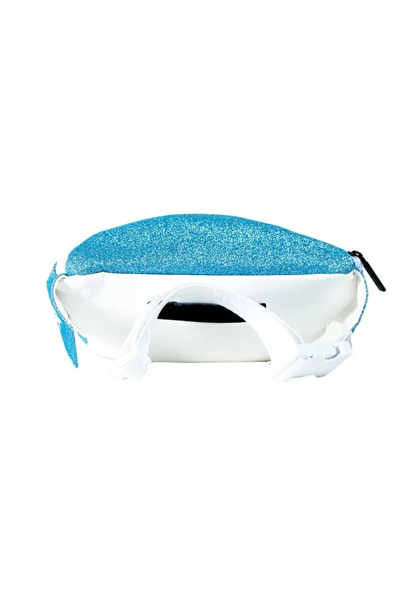 Arctic Blue Adult Rebel Fanny Pack with White Zipper