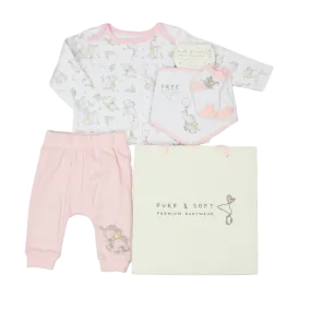 Baby Girls 4pc Gift Set - Elephant (PK6) (0-6M) E13333