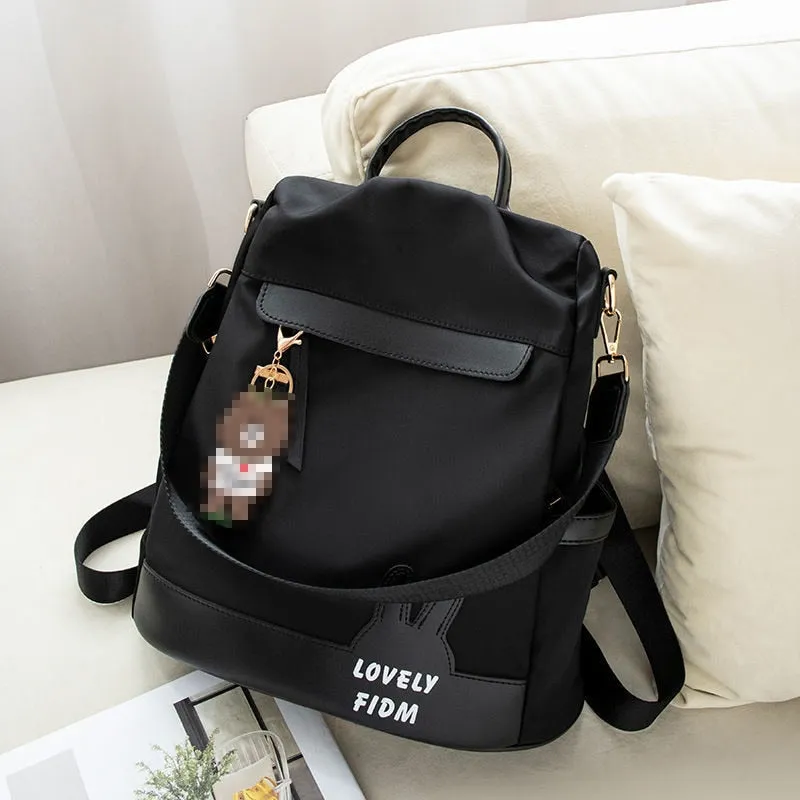 Back to school Anti-theft Design Backpack Women's Solid Color Oxford Cloth Backpack Travel Small Backpack Large Capacity School Bag