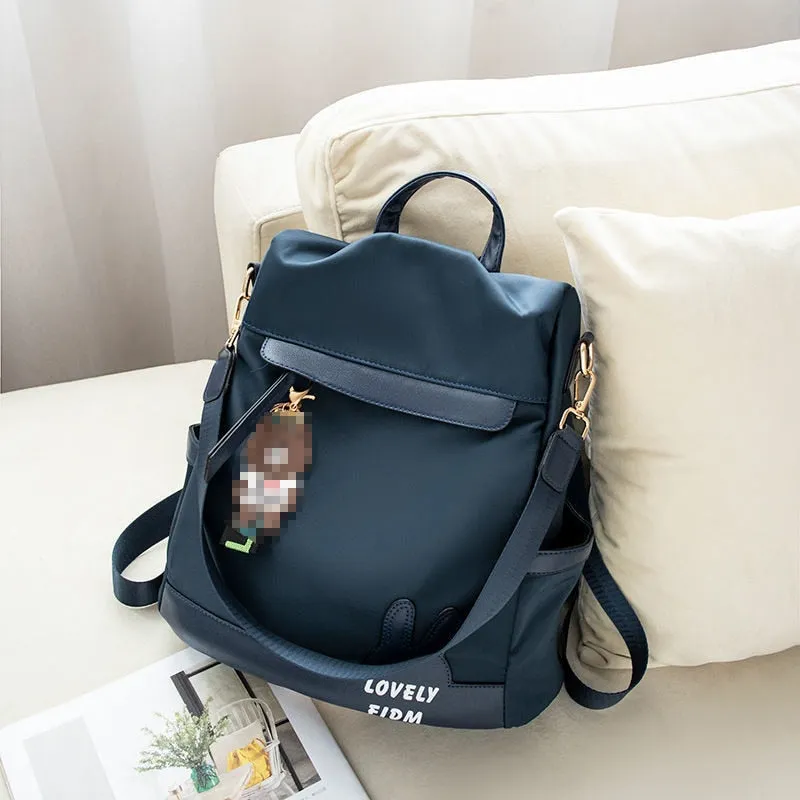 Back to school Anti-theft Design Backpack Women's Solid Color Oxford Cloth Backpack Travel Small Backpack Large Capacity School Bag