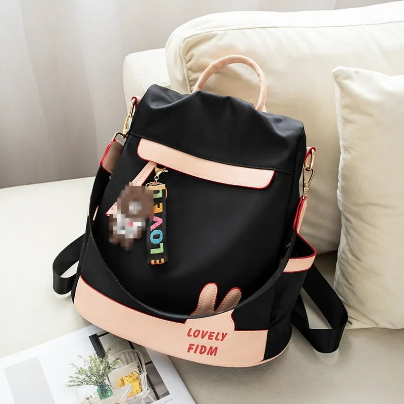 Back to school Anti-theft Design Backpack Women's Solid Color Oxford Cloth Backpack Travel Small Backpack Large Capacity School Bag