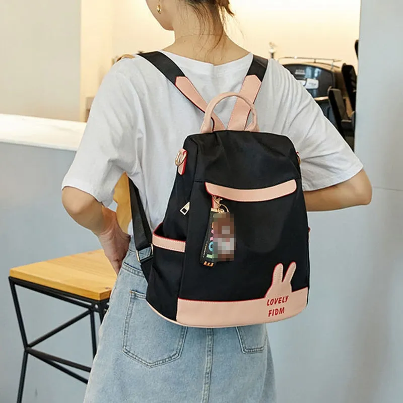 Back to school Anti-theft Design Backpack Women's Solid Color Oxford Cloth Backpack Travel Small Backpack Large Capacity School Bag