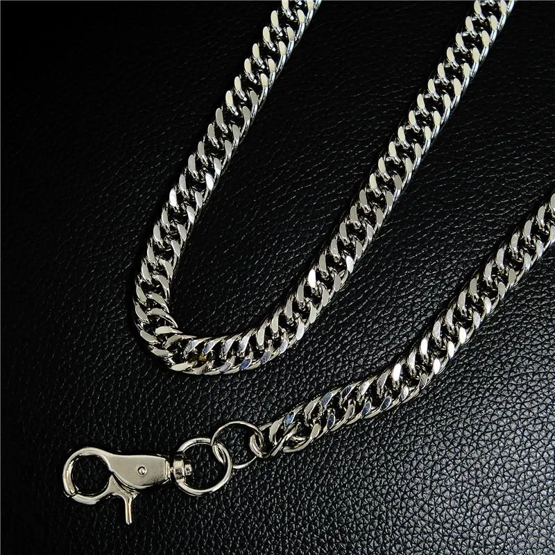 Badass Men's Silver Stainless Steel Wallet Chain Pants Chain Long Biker Wallet Chain For Men