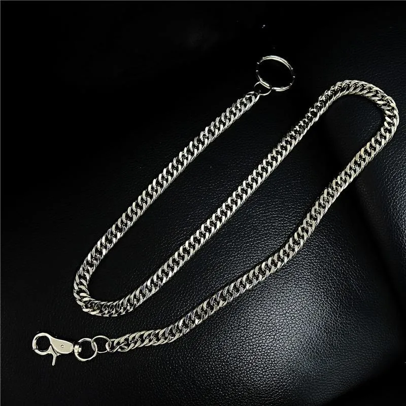 Badass Men's Silver Stainless Steel Wallet Chain Pants Chain Long Biker Wallet Chain For Men