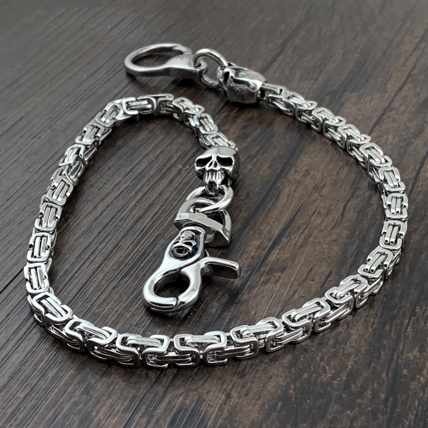 Badass Silver Long Skull Biker Wallet CHain jeans chain jean chain Pants Chain Wallet CHain For Men