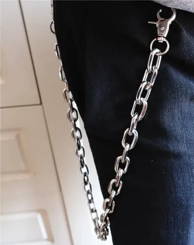 Badass Silver Mens Wallet CHain Pants Chain Silver jeans chain jean chain Biker Wallet Chain For Men