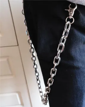 Badass Silver Mens Wallet CHain Pants Chain Silver jeans chain jean chain Biker Wallet Chain For Men