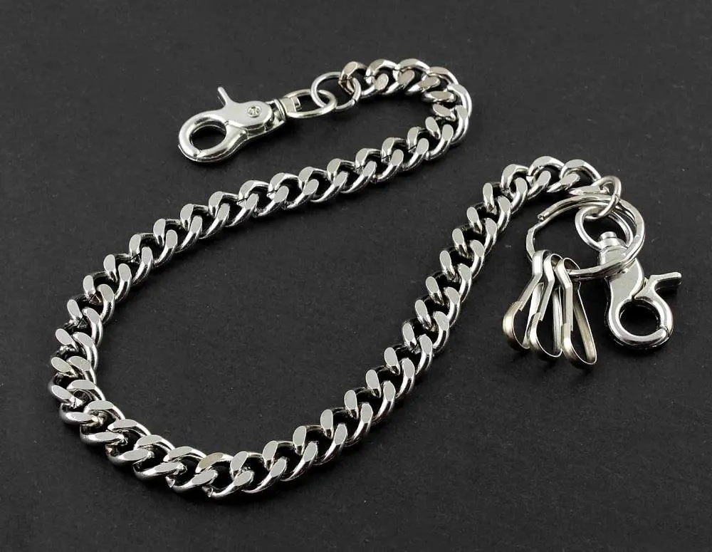 Badass SILVER STAINLESS STEEL MENS PANTS CHAIN WALLET CHAIN BIKER WALLET CHAIN FOR MEN