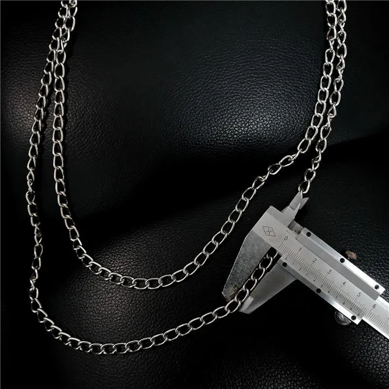 Badass Stainless Steel Mens Double Layer Pants Chain Long Wallet Chain For Men