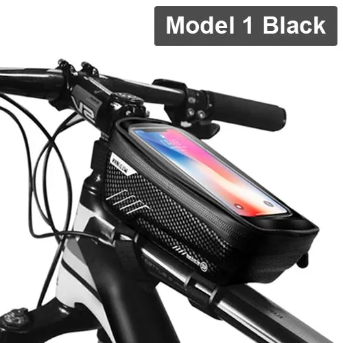 Bike Bag Frame Front Top Tube Cycling Bag Waterproof 6.6in Phone Case Touchscreen Bag MTB Pack Bicycle Accessories