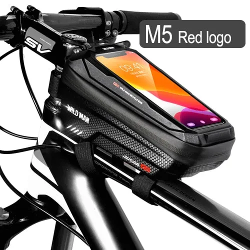 Bike Bag Frame Front Top Tube Cycling Bag Waterproof 6.6in Phone Case Touchscreen Bag MTB Pack Bicycle Accessories