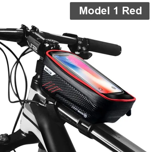 Bike Bag Frame Front Top Tube Cycling Bag Waterproof 6.6in Phone Case Touchscreen Bag MTB Pack Bicycle Accessories