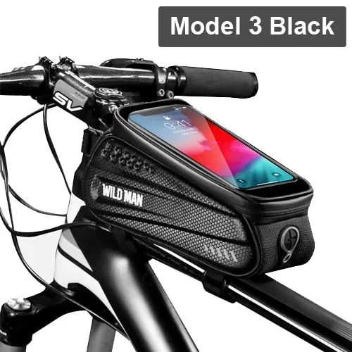 Bike Bag Frame Front Top Tube Cycling Bag Waterproof 6.6in Phone Case Touchscreen Bag MTB Pack Bicycle Accessories