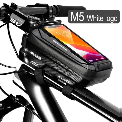 Bike Bag Frame Front Top Tube Cycling Bag Waterproof 6.6in Phone Case Touchscreen Bag MTB Pack Bicycle Accessories