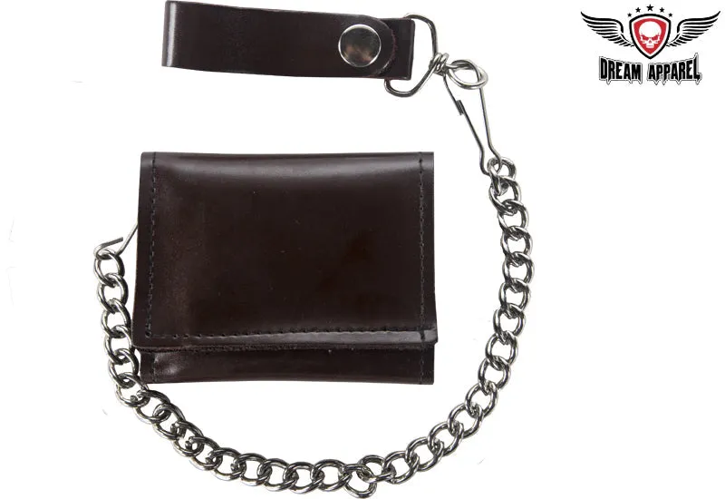 Biker Tri Fold Motorcycle Chain Wallet