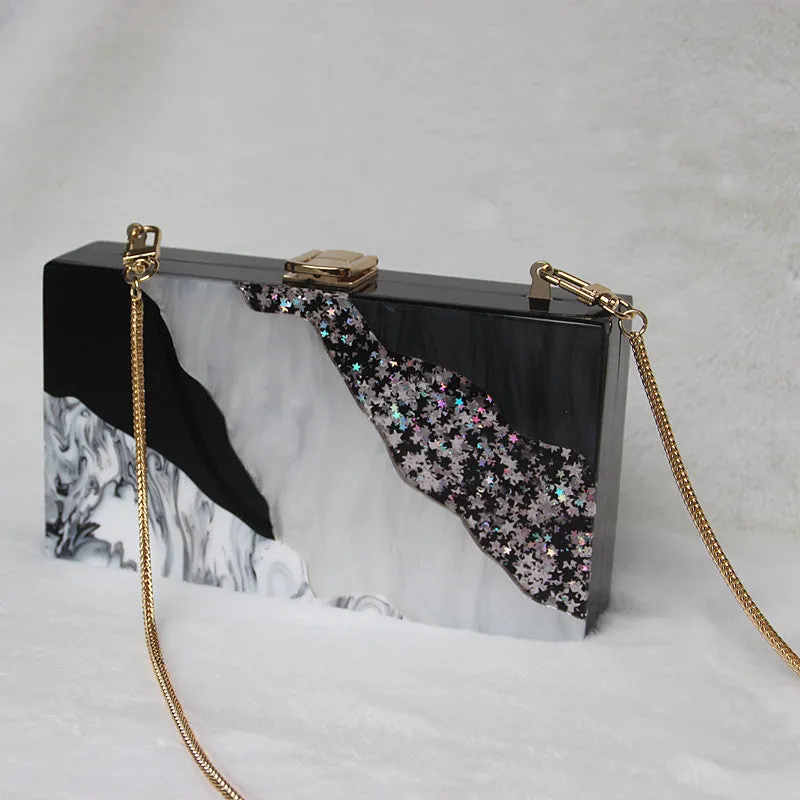 Black & White Sequin Clutch