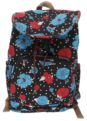 Bravo! Backpack Rucksack Drawstring (Water floral, Black 2)