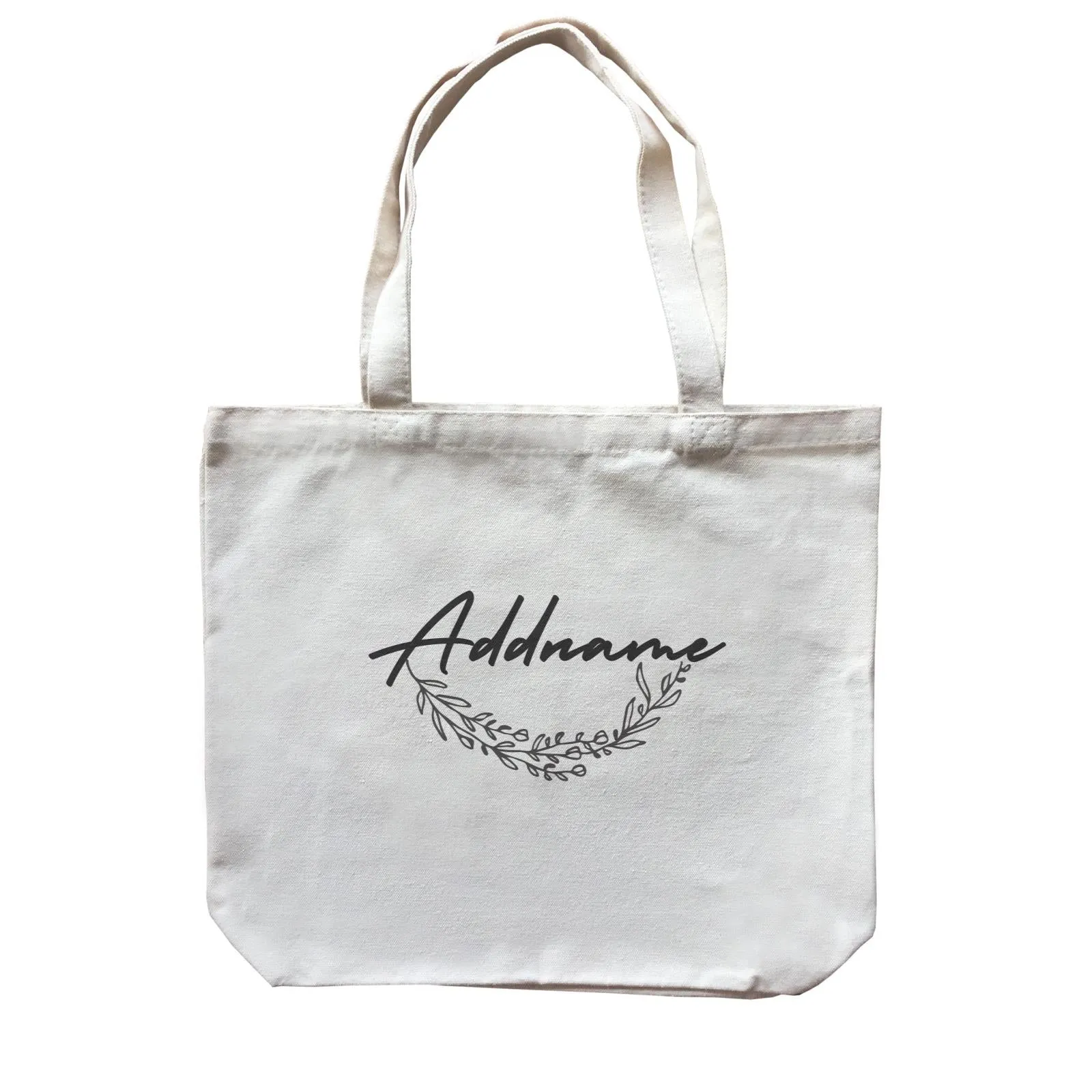 Bridesmaid Monochrome Leaves Addname Accessories Canvas Bag