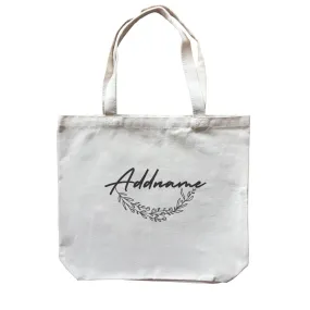 Bridesmaid Monochrome Leaves Addname Accessories Canvas Bag