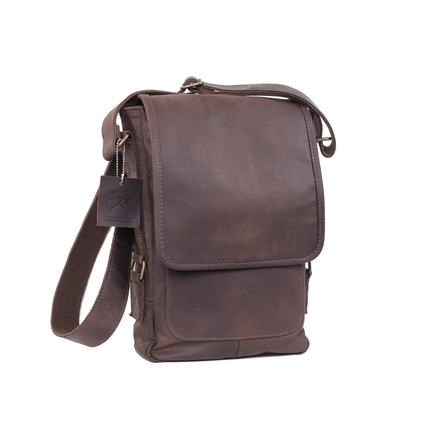 Brown Leather Military Tech Bag