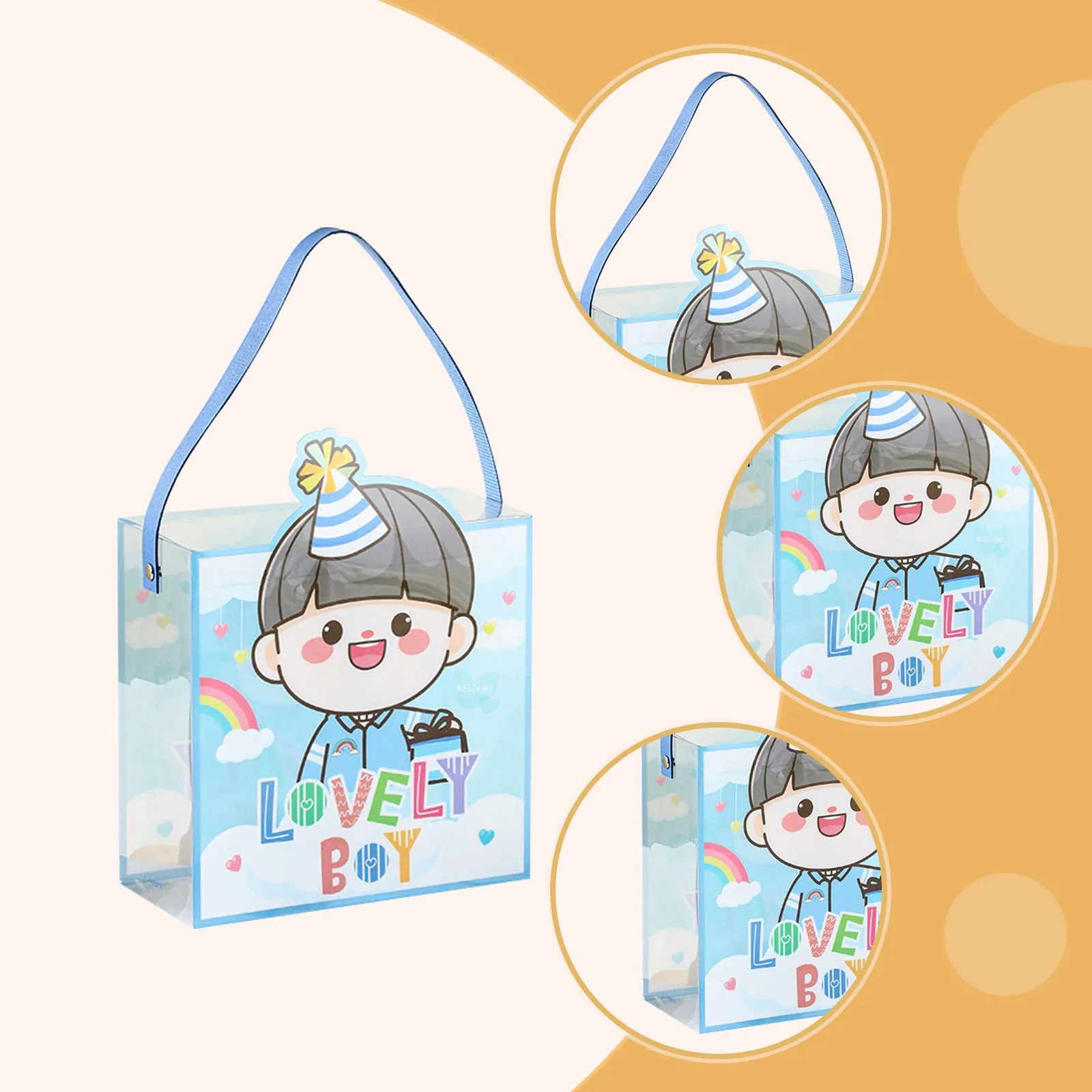 Cartoon Baby Plastic Gift Bag, Cute Baby Shower Gift Bag