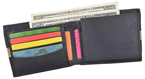 Cavelio Bifold Removable Card ID Holder Men's Premium Leather Wallet