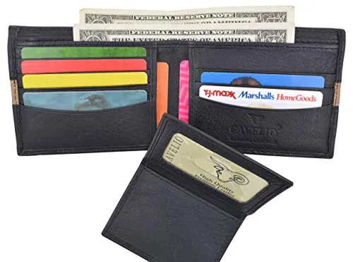 Cavelio Bifold Removable Card ID Holder Men's Premium Leather Wallet