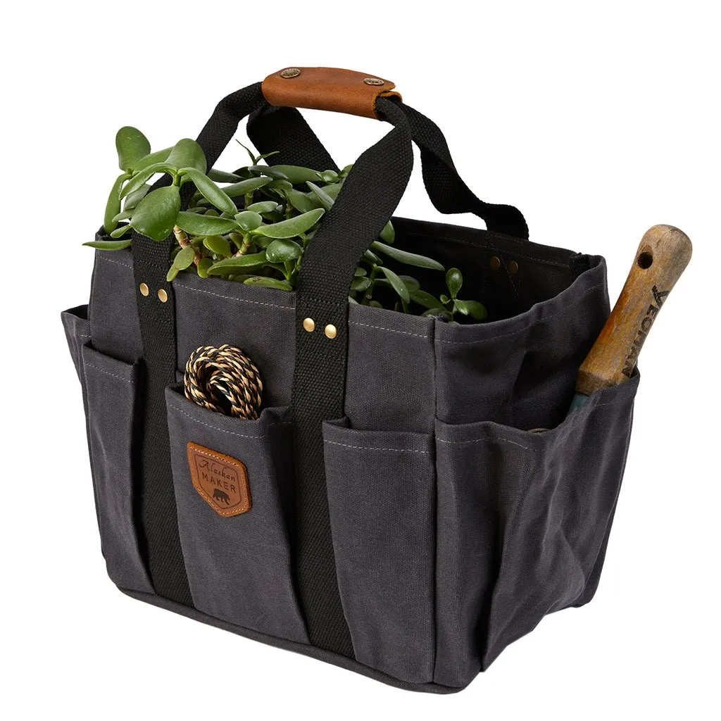 Charcoal Waxed Canvas Gardening Bag