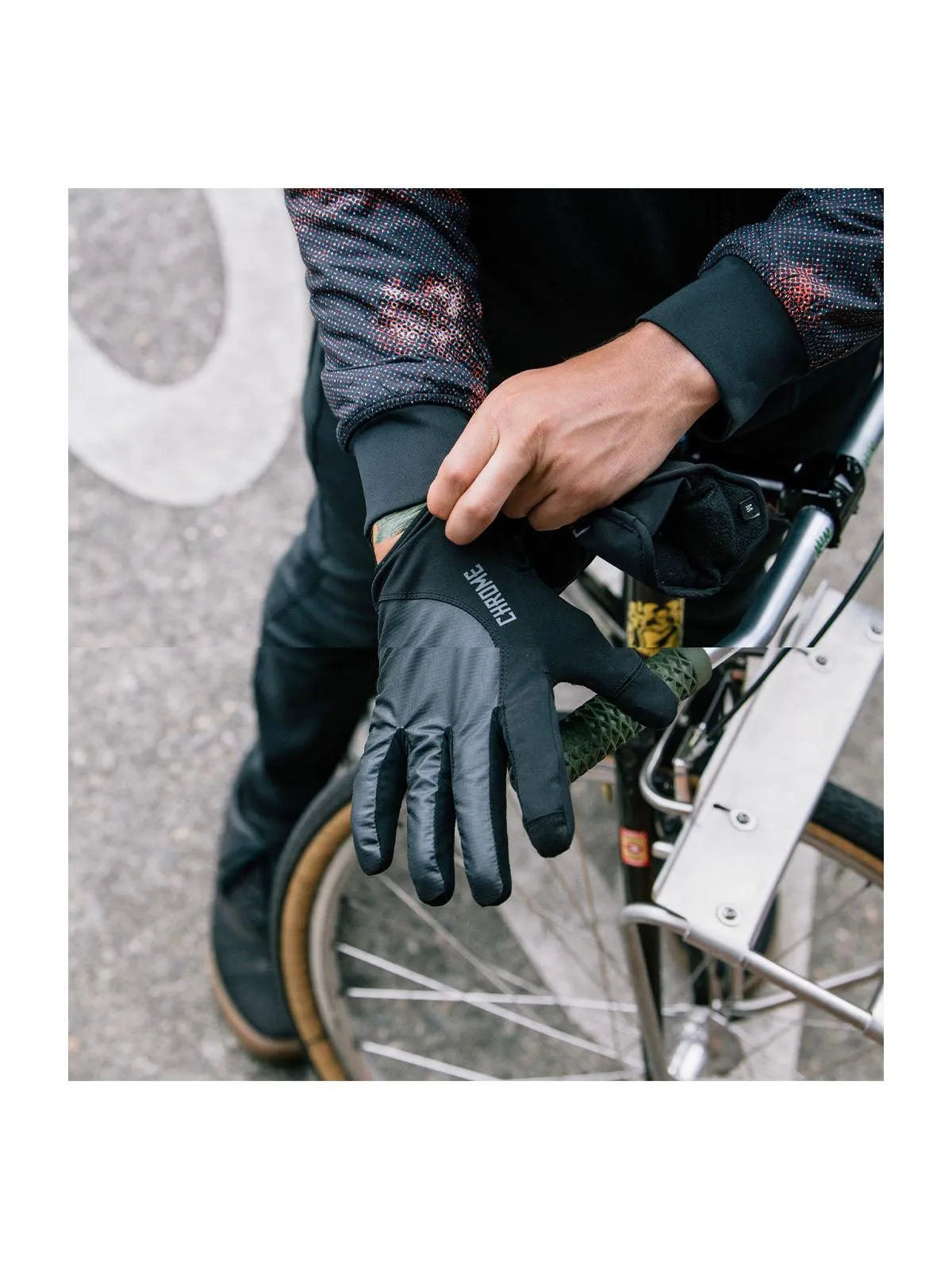 Chrome Industries Midweight Cycling Gloves Olive Black