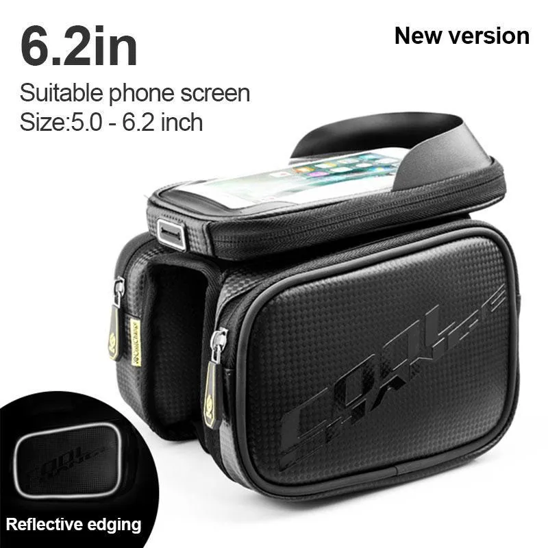 CoolChange Cycling Front Frame Tube Waterproof Bag Double IPouch