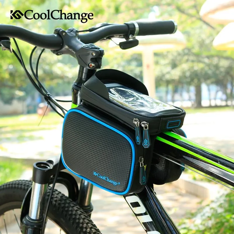 CoolChange Cycling Front Frame Tube Waterproof Bag Double IPouch