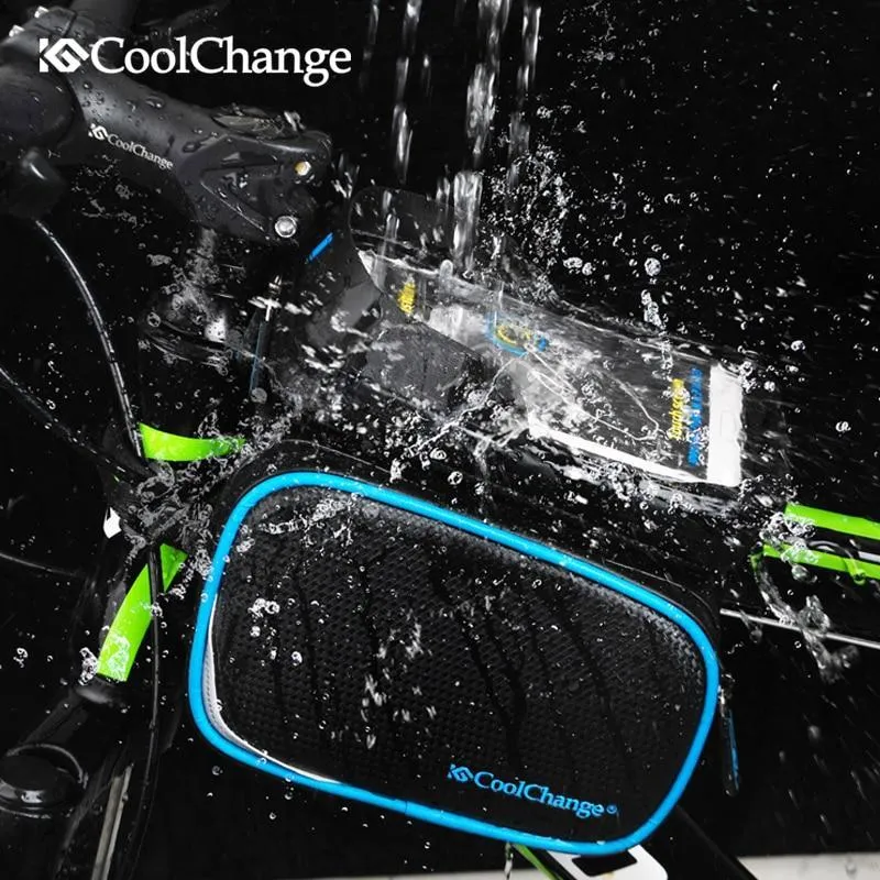 CoolChange Cycling Front Frame Tube Waterproof Bag Double IPouch