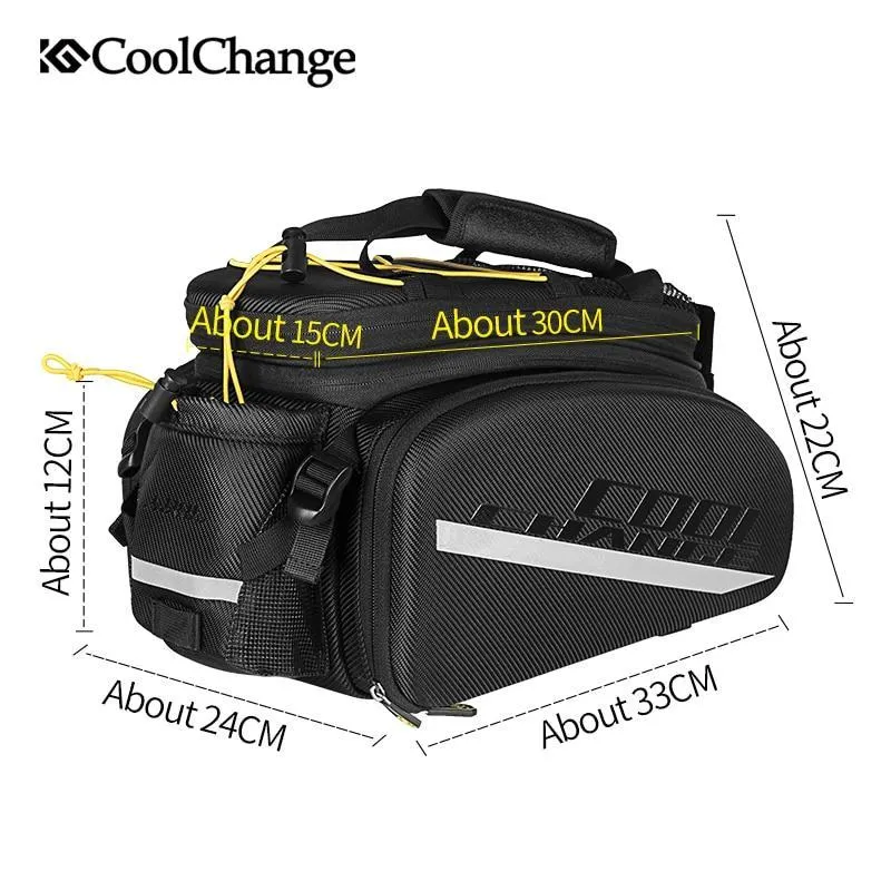 CoolChange Waterproof Cycling Pannier Rear Rack Seat Trunk Backpack