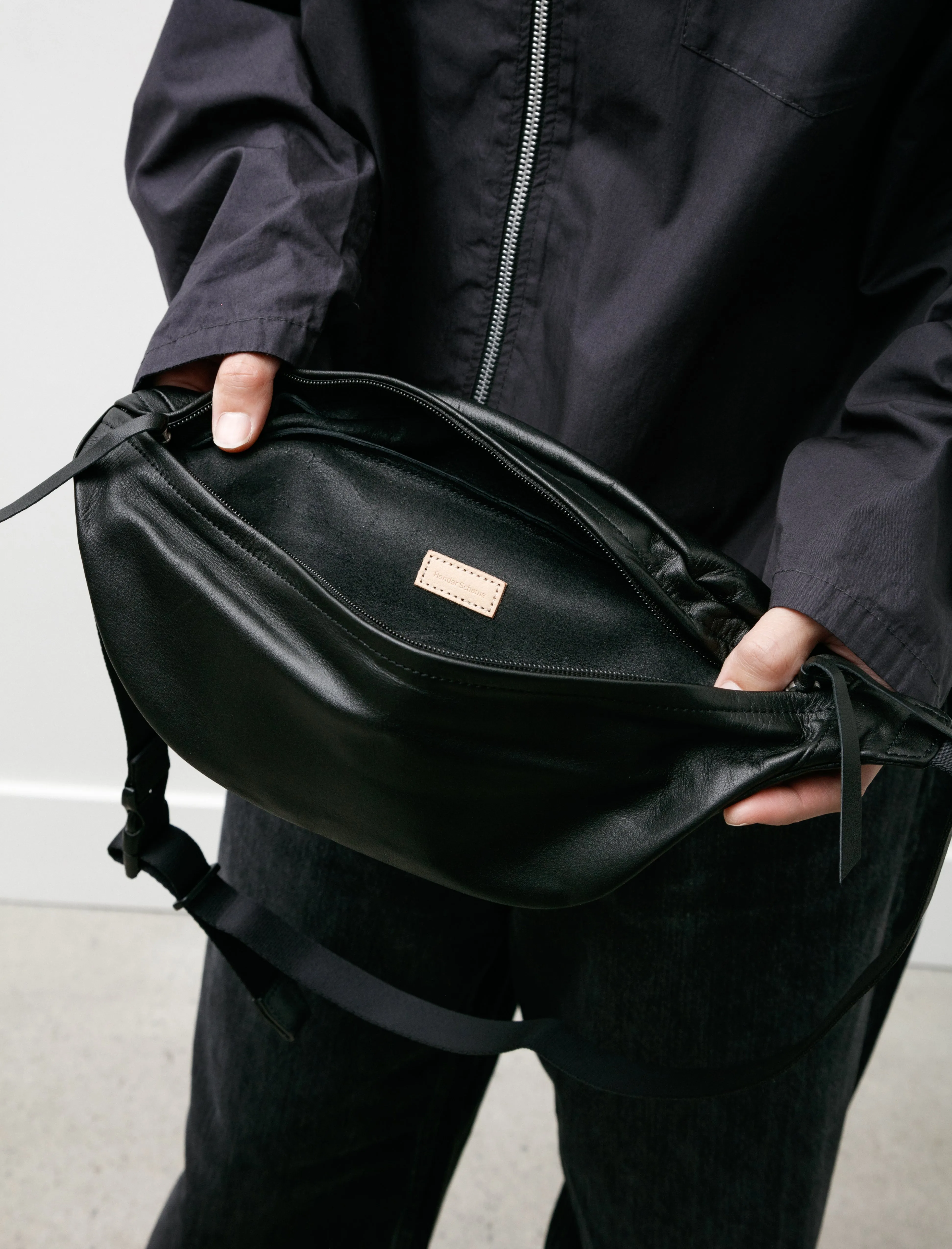 Cow Waist Pouch Bag Black